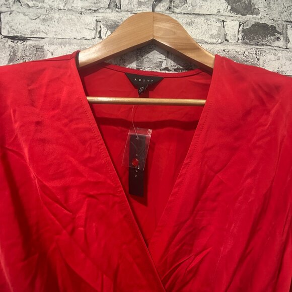 EUC Adiva Women's Red Plus Wrap Blouse Size 2X - Picture 5 of 15